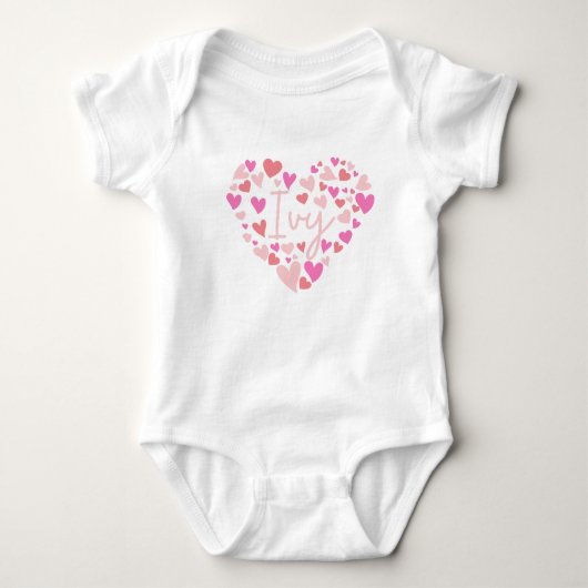 Ik hou van Ivy harten in roze Romper (Voorkant)