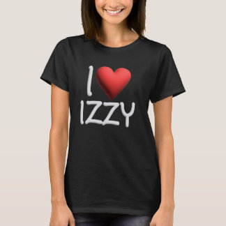 Ik hou van Izzy naam gepersonaliseerde meisje vrou T-shirt