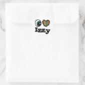 Ik hou van Izzy Ronde Sticker (Tas)