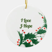Ik hou van J-Hope kerstversiering Keramisch Ornament (Voorkant)