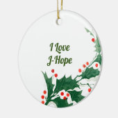 Ik hou van J-Hope kerstversiering Keramisch Ornament (Links)