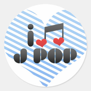 Ik hou van J Pop Ronde Sticker