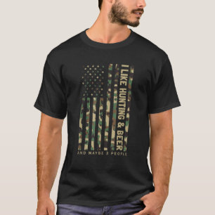 Ik hou van jachtbier en misschien 3 mensen camoufl t-shirt