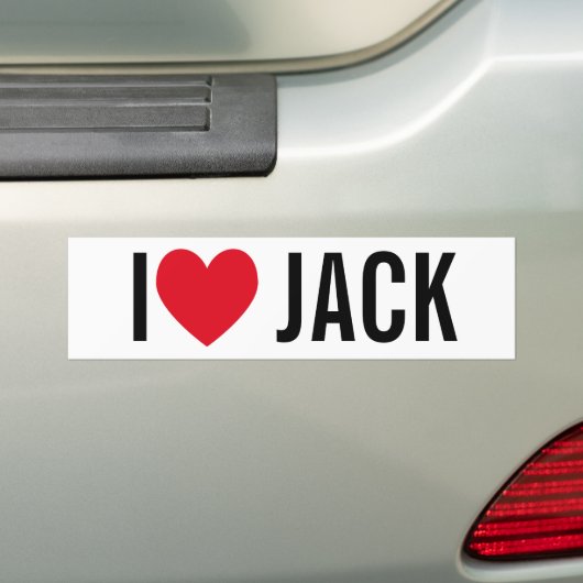 Ik hou van Jack Bumpersticker (Op auto)