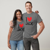 Ik hou van Jack Naam Persoonlijke Mannen Guy BFF V T-shirt (Unisex)