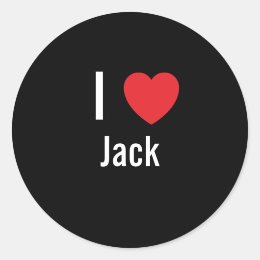 Ik hou van Jack Ronde Sticker (Voorkant)