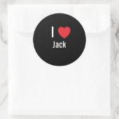 Ik hou van Jack Ronde Sticker (Tas)
