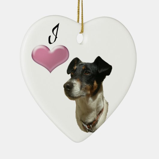 Ik hou van Jack Russell dog Ornament (Rechts)