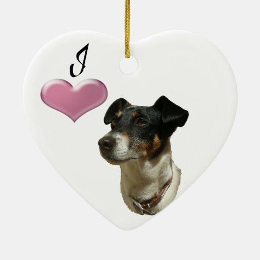 Ik hou van Jack Russell dog Ornament (Achterkant)