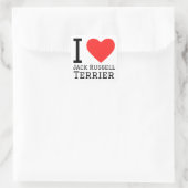 Ik hou van Jack Russell Terrier Vierkante Sticker (Tas)