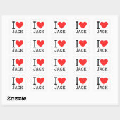 Ik hou van jack vierkante sticker (Vel)