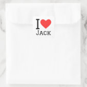 Ik hou van jack vierkante sticker (Tas)