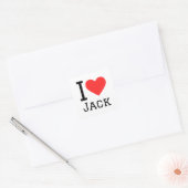 Ik hou van jack vierkante sticker (Envelop)