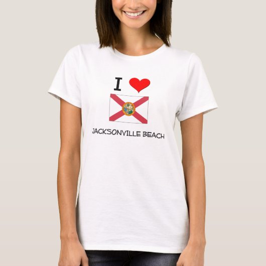 Ik hou van JACKSONVILLE BEACH Florida T-shirt (Voorkant)