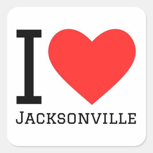 Ik hou van Jacksonville Vierkante Sticker (Voorkant)
