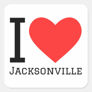 Ik hou van Jacksonville Vierkante Sticker