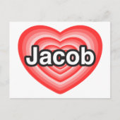 Ik hou van Jacob. Ik hou van je Jacob. Hart Briefkaart (Voorkant)