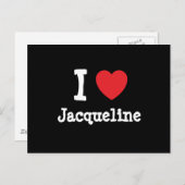 Ik hou van Jacqueline hart T-Shirt Briefkaart (Voorkant / Achterkant)