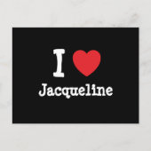 Ik hou van Jacqueline hart T-Shirt Briefkaart (Voorkant)