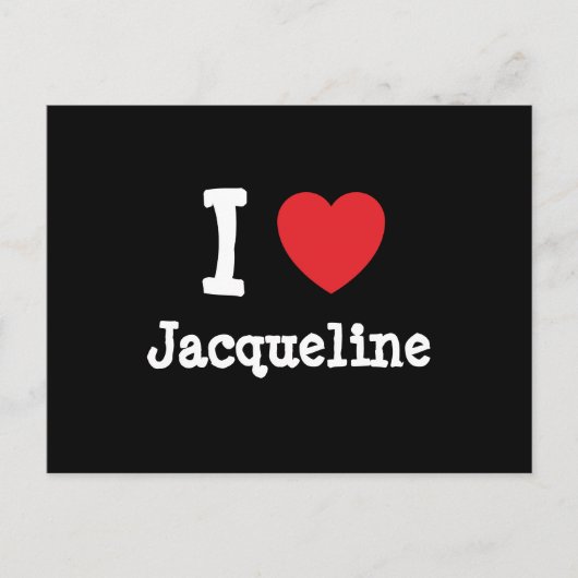 Ik hou van Jacqueline hart T-Shirt Briefkaart (Voorkant)