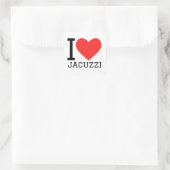 Ik hou van jacuzzi vierkante sticker (Tas)