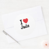 Ik hou van Jade hart T-shirt Ronde Sticker (Envelop)