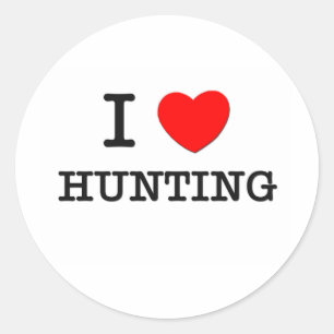 Ik hou van jagen ronde sticker