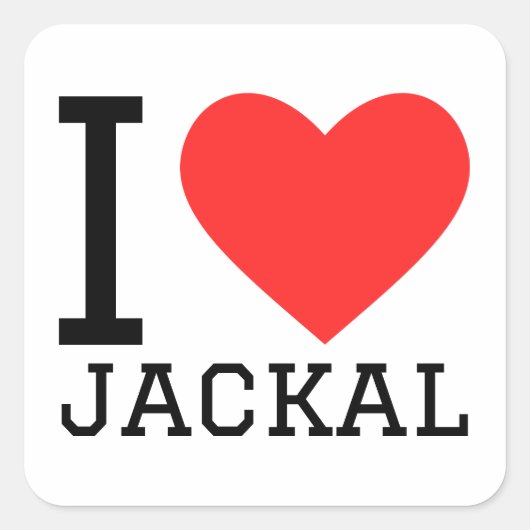 Ik hou van jakhalzen  vierkante sticker (Voorkant)