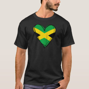 Ik hou van Jamaica Cool Jamaica Vlag Hart Design J T-shirt