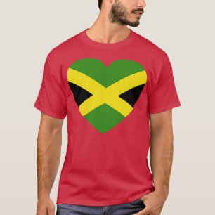 Ik hou van Jamaica hartvormige Jamaicaanse vlag T-shirt