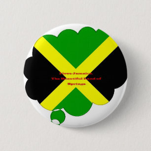 Ik hou van Jamaica. Het mooie land van bronnen Ronde Button 5,7 Cm