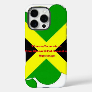 Ik hou van Jamaica Krachtig Vlag Typografie Kuns iPhone 16 Pro Hoesje