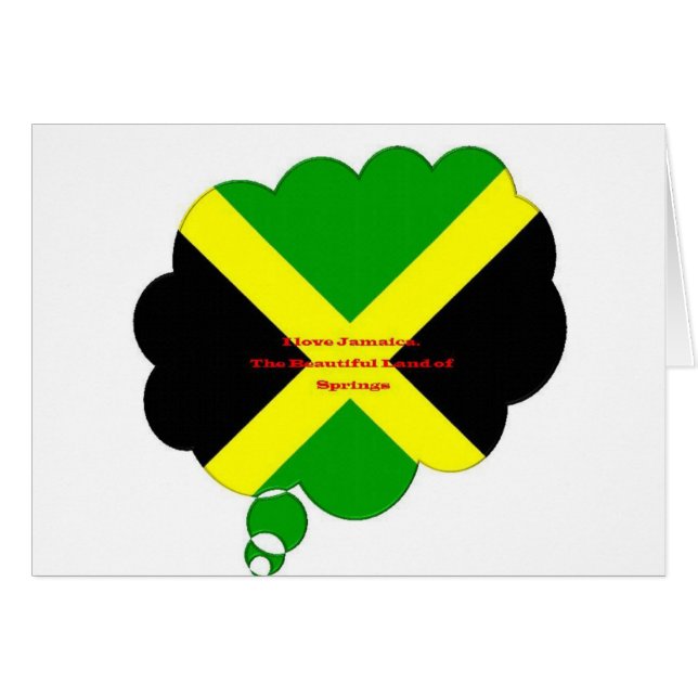 Ik hou van Jamaica nationale vlag kleuren (Voorkant Horizontaal)
