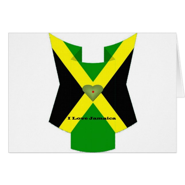 Ik hou van Jamaica nationale vlag kleuren (Voorkant Horizontaal)