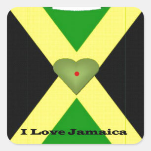 Ik hou van Jamaica om een leuke dag en een betere Vierkante Sticker
