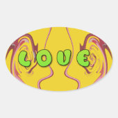 Ik hou van Jamaica Ovale Sticker (Voorkant)