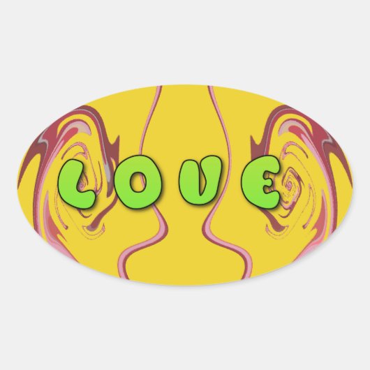 Ik hou van Jamaica Ovale Sticker (Voorkant)