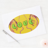 Ik hou van Jamaica Ovale Sticker (Envelop)