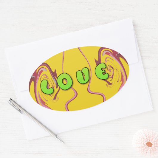 Ik hou van Jamaica Ovale Sticker (Envelop)