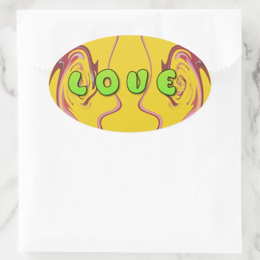 Ik hou van Jamaica Ovale Sticker (Tas)