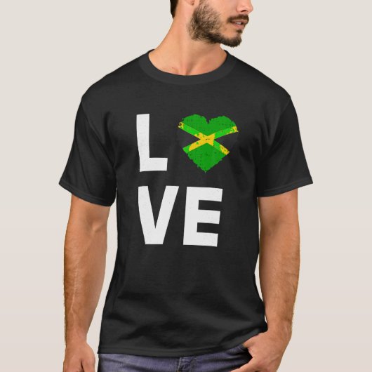 Ik hou van Jamaica Shirt Ik hart Jamaica Jamaicaan (Voorkant)