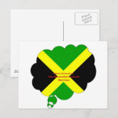 Ik hou van Jamaica Tekst op Flag Art Print Briefkaart (Voorkant / Achterkant)