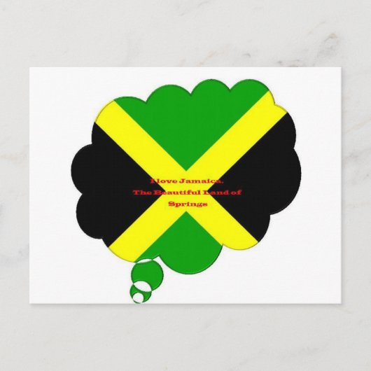 Ik hou van Jamaica Tekst op Flag Art Print Briefkaart (Voorkant)