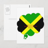 Ik hou van Jamaica Tekst op Flag Art Print Briefkaart (Voorkant / Achterkant)