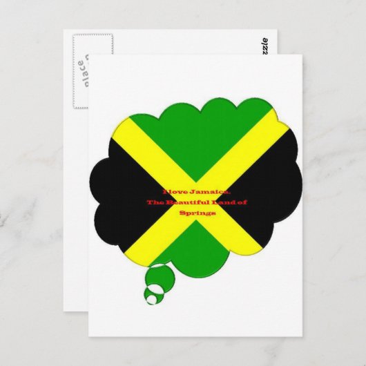 Ik hou van Jamaica Tekst op Flag Art Print Briefkaart (Voorkant / Achterkant)
