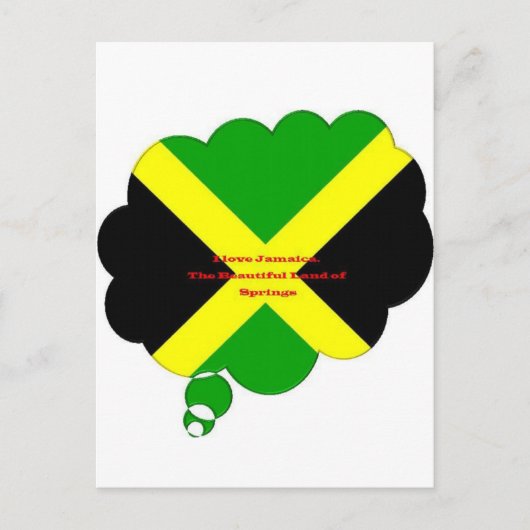 Ik hou van Jamaica Tekst op Flag Art Print Briefkaart (Voorkant)