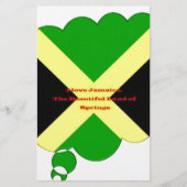 Ik hou van Jamaica Tekst op Flag Art Print Briefpapier (Voorkant)