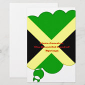 Ik hou van Jamaica Tekst op Flag Art Print Briefpapier (Voorkant / Achterkant)