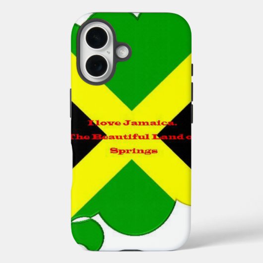 Ik hou van Jamaica Tekst op Flag Art Print Case-Mate iPhone Case (Achterkant)