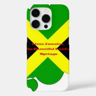 Ik hou van Jamaica Tekst op Flag Art Print iPhone 16 Pro Hoesje